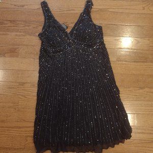 Pisarro Nights Womens 14 Navy Beaded A Line Dress